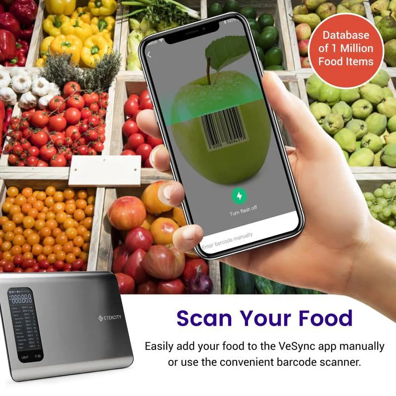 ✨AI Smart Food Scale | 19 Nutrient Facts Auto Scan | Digital Calorie Counter for Meal Prep & Fitness | Compact Stainless Design